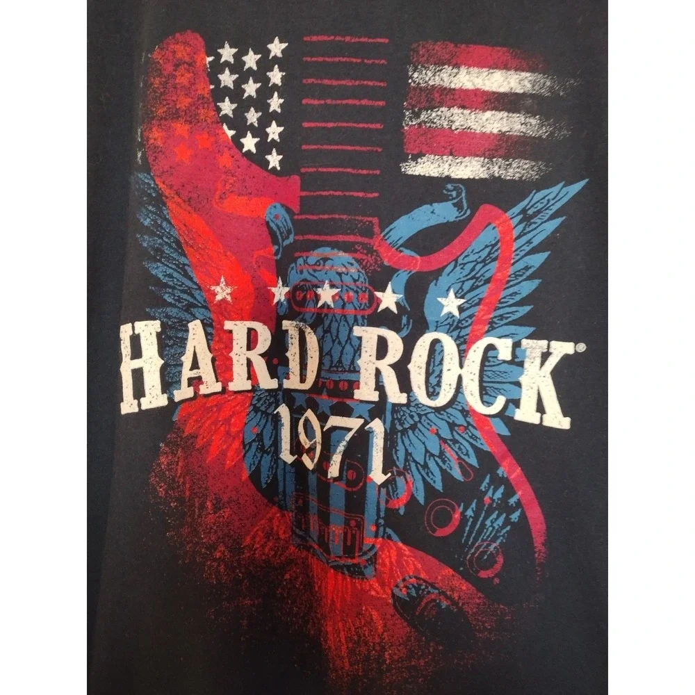 Hard Rock American Eagle Guitar Tee Navy Men's‎ M